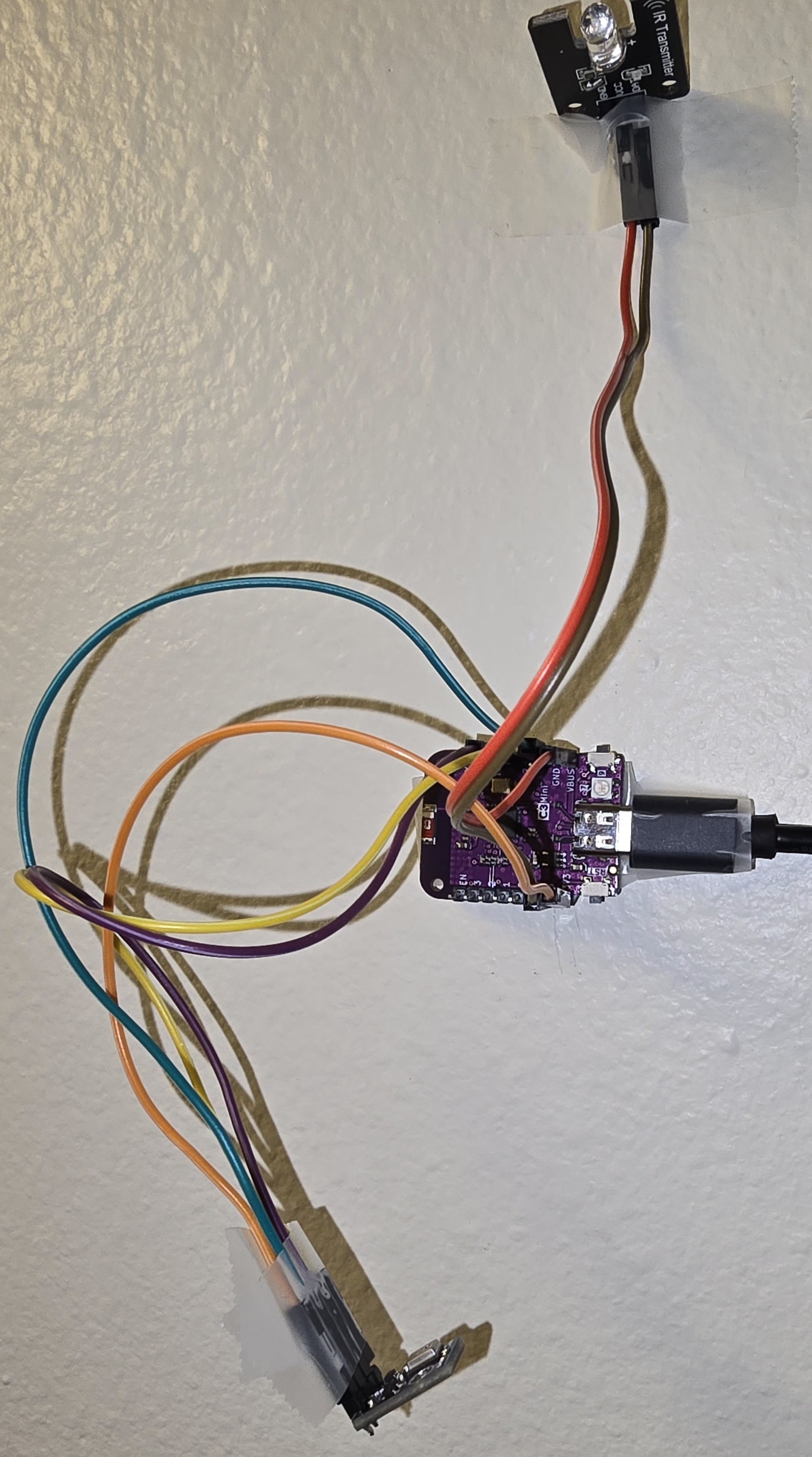 microcontroller attached to sensors and ir led